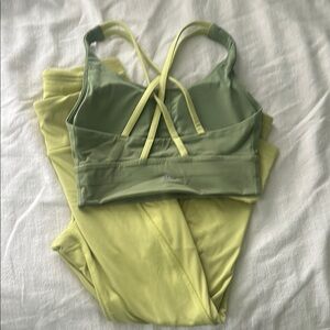 Women's Green and Yellow Intimate Set